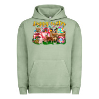 Pigment Oil Green Happy Easter Animal Car Urban Hoodie - CowhideDigitalArt