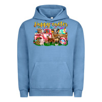 Pigment Pebble Blue Happy Easter Animal Car Urban Hoodie - CowhideDigitalArt