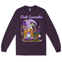 Plum fresh lavender gnome Long Sleeve Tee - BarkalooDesign