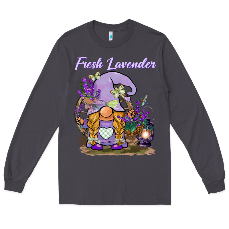 Fresh Lavender Gnome Long Sleeve Tee by BarkalooDesign | Teevron