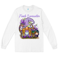 White fresh lavender gnome Long Sleeve Tee - BarkalooDesign