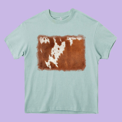 Cowhide Background Heavy Core Tee Designed By Adodesignshop