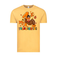 Vintage Mustard my first thanksgiving Vintage Tee - MaliasSmallBusiness