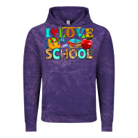 Cloud Purple i love school Vintage Hoodie - NancyCooperArtShop