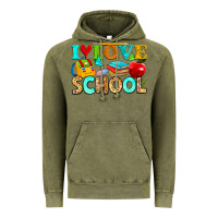 Vintage Olive i love school Vintage Hoodie - NancyCooperArtShop