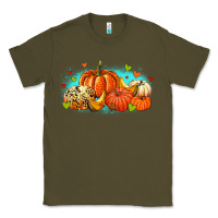 Army Green thankful pumpkins Classic Tee - MaliasSmallBusiness