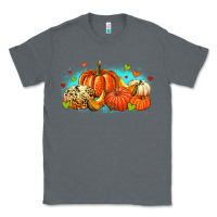 Charcoal Heather thankful pumpkins Classic Tee - MaliasSmallBusiness
