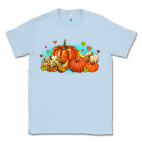 Dusty Blue thankful pumpkins Classic Tee - MaliasSmallBusiness