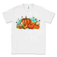 White thankful pumpkins Classic Tee - MaliasSmallBusiness