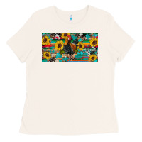 Bone western coop animals rooster sunflowers cowhide wooden serape glitter Ladies Tee - Artiststas