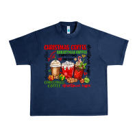 Navy Christmas coffee Urban Heavy Tee - MaliasSmallBusiness
