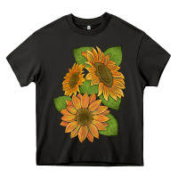Asphalt sunflowers Heavy Core Tee - Artiststas