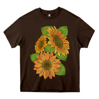 Chocolate Brown sunflowers Heavy Core Tee - Artiststas