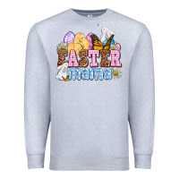 Heather Grey Easter mama Premium Sweatshirt - OliviaCreatesArt