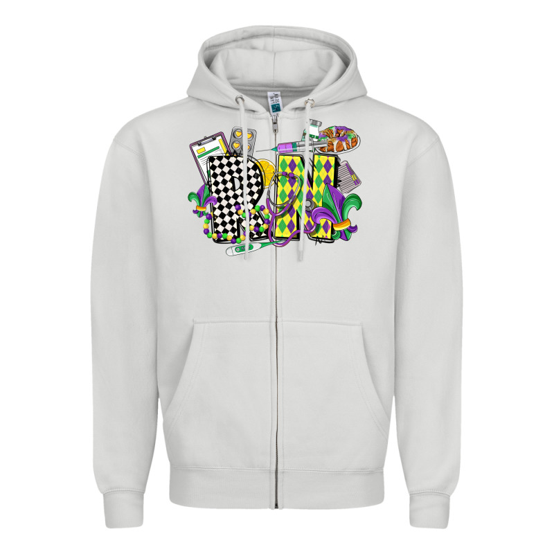 Registered Nurse Mardi Gras Zipper Hoodie by CowGirlArtShop | Teevron