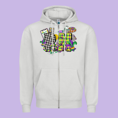 Registered Nurse Mardi Gras Zipper Hoodie Designed By Cowgirlartshop