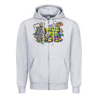 Heather Grey registered nurse mardi gras Zipper Hoodie - CowGirlArtShop