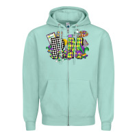 Seafoam registered nurse mardi gras Zipper Hoodie - CowGirlArtShop