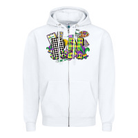 White registered nurse mardi gras Zipper Hoodie - CowGirlArtShop