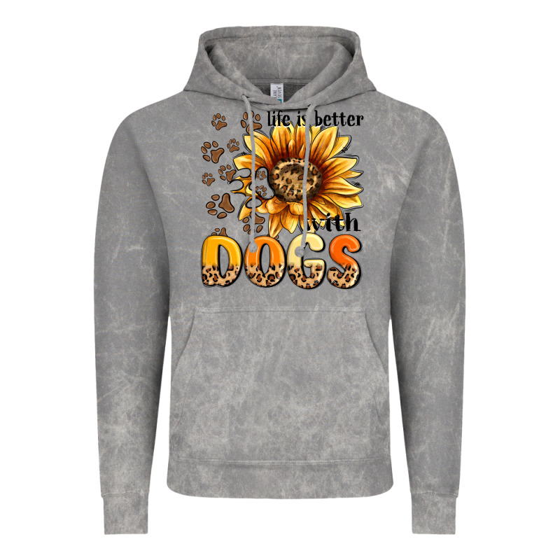 Life Is Better With Dogs Sunflower Vintage Hoodie by MaliasSmallBusiness | Teevron