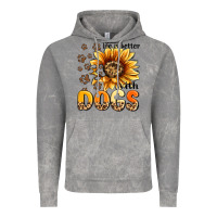 Cloud Rock life is better with dogs sunflower Vintage Hoodie - MaliasSmallBusiness