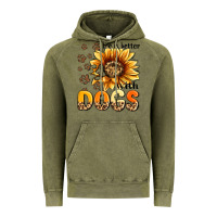 Vintage Olive life is better with dogs sunflower Vintage Hoodie - MaliasSmallBusiness