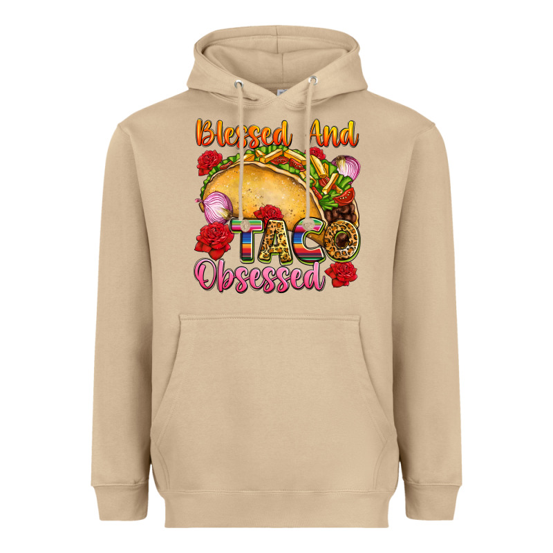 Blessed And Taco Obsessed Mexico Heavyweight Hoodie by FaDigitalArtStudio | Teevron