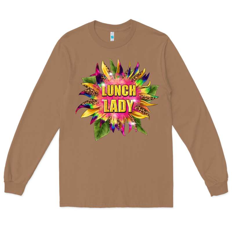 Lunch Lady Tie Dye Sunflower Long Sleeve Tee by BarkalooDesign | Teevron