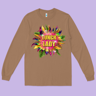 Lunch Lady Tie Dye Sunflower Long Sleeve Tee Designed By Barkaloodesign