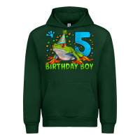 Forest Green Birthday Boy Frog Age 5 Urban Hoodie - LillyAllenDesigns