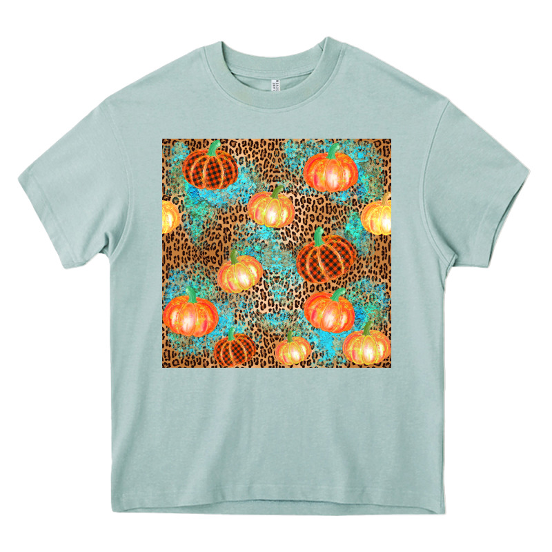 Plaid Fall Pumpkin Seamless Heavy Core Tee by AdoDesignShop | Teevron