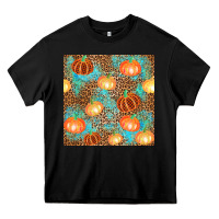 Black plaid fall pumpkin seamless Heavy Core Tee - AdoDesignShop