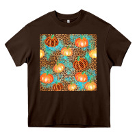 Chocolate Brown plaid fall pumpkin seamless Heavy Core Tee - AdoDesignShop