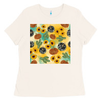 Bone leopard pumpkin cactus sunflower seamless Ladies Tee - AdoDesignShop