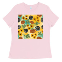 Bubblegum Pink leopard pumpkin cactus sunflower seamless Ladies Tee - AdoDesignShop