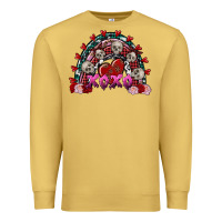 Antique Gold Skull Xoxo rainbow Valentine's Day Premium Sweatshirt - FaDigitalArtStudio