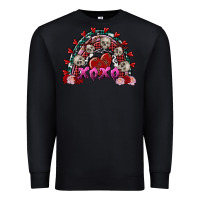 Black Skull Xoxo rainbow Valentine's Day Premium Sweatshirt - FaDigitalArtStudio