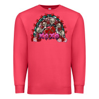 Cardinal Skull Xoxo rainbow Valentine's Day Premium Sweatshirt - FaDigitalArtStudio