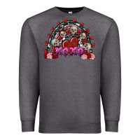 Charcoal Heather Skull Xoxo rainbow Valentine's Day Premium Sweatshirt - FaDigitalArtStudio