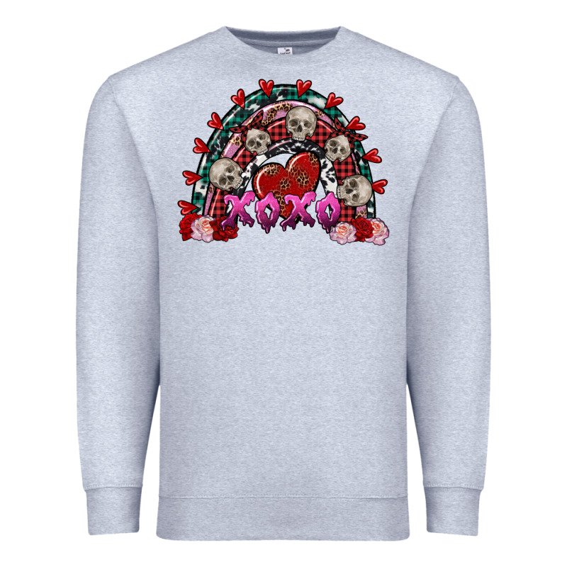 Skull Xoxo Rainbow Valentine's Day Premium Sweatshirt by FaDigitalArtStudio | Teevron