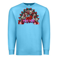 Ocean Blue Skull Xoxo rainbow Valentine's Day Premium Sweatshirt - FaDigitalArtStudio