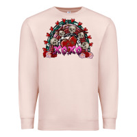 Pale Pink Skull Xoxo rainbow Valentine's Day Premium Sweatshirt - FaDigitalArtStudio