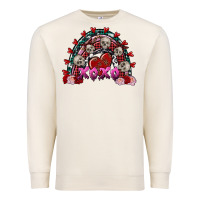Sandshell Skull Xoxo rainbow Valentine's Day Premium Sweatshirt - FaDigitalArtStudio
