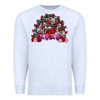 White Skull Xoxo rainbow Valentine's Day Premium Sweatshirt - FaDigitalArtStudio