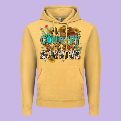 A Country Girl Can Survive Vintage Hoodie Designed By Maliassmallbusiness