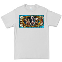 Dove Grey western cow turquoise’s white flowers license plate template Premium Tee - BarkalooDesign