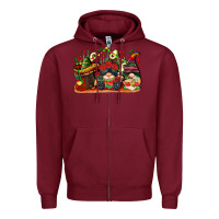 Burgundy cinco de mayo gnomes Zipper Hoodie - CowGirlArtShop