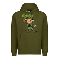 Army Green St. Patrick's day elf Premium Hoodie - CowGirlArtShop