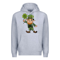 Heather Grey St. Patrick's day elf Premium Hoodie - CowGirlArtShop