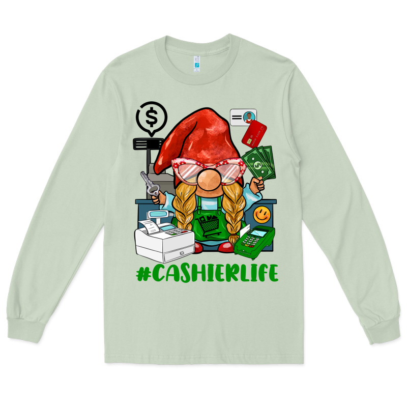 Cashier  Life Gnome Long Sleeve Tee by BarkalooDesign | Teevron